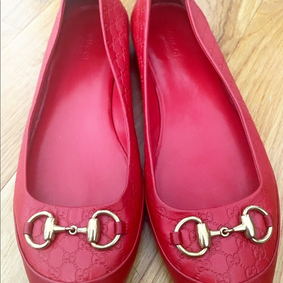 Red Gucci Ballet Shoes! Like New! - Picture 2 of 3